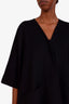 Weekend Max Mara Black Virgin Wool Fringed Carina Kimono Sleeve Coat Size 2