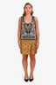 Dries Van Noten Bronze Jacquard Mini Skirt 38