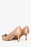 Manolo Blahnik Blush Satin Hangisi Kitten Heels Size 38