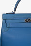 Hermès 2014 Blue Leather Ghilles Kelly 32 PHW