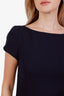 Prada Navy Wool Bateau Neckline Knee-Length Dress Size 44