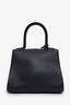 Delvaux Black Grained Calfskin Mini Brillant Top Handle Bag with Strap