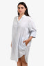 Acne Studios Blue/White Pinstriped Cotton Button Down Shirt Dress Size 38