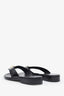Pre-loved Chanel™ Black Leather CC Turn Lock Thong Sandals Size 37
