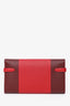 Hermès Red/Burgundy Epsom Tricolour Leather Kelly Wallet