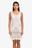Pre-loved Chanel™ White Cotton Crochet Knit Midi Dress Size 36