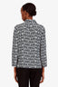 Prada 18AW Black/White Silk Banana Print Blouse Size 42