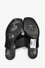 Louis Vuitton Black Lambskin Embossed Monogram Drapy Flat Sandals Size 38