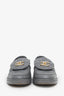 Pre-loved Chanel™ Grey Leather Interlocking CC Logo Loafers Size 37.5