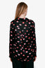 L'Agence Black Silk Lip Print Tyler Blouse Size S
