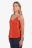 L'Agence Orange Satin Sleeveless Top Size L