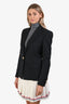 Balmain Black Padded Shoulder Single Gold Button Blazer Size 40