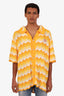Casablanca Yellow Wavy Gradient Crochet SS Shirt Size XL Mens