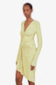 Alexander Vauthier Gold V Neck Gathered Asymmetrical Mini Dress Size 36