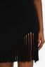 Sandro Black Knit Fringe Mini Dress Size 34