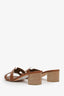 Hermès Brown Leather 'Oasis' Heeled Sandals Size 37.5