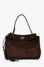 Balenciaga Brown Suede 'Rodeo' Small Top Handle Bag with Strap