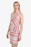 Missoni White/Pink Zig Zag Sleeveless Dress Size 44
