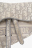 Christian Dior 2021 Grey Oblique Embroidery Saddle Bag
