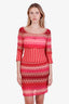 Alaïa Pink and Red Cut Out Top and Skirt Set Size S