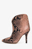 Bottines Paris Texas à imprimé python rose embossé, pointure 37