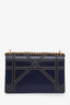 Christian Dior 2018 Navy Blue Leather Studded Diorama Flap Bag