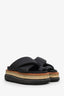 Sacai Black Leather Padded Platform Sandals Estimated Size 37