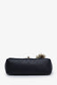 Pre-loved Chanel™ 2023 Black Lambskin Pearl Crystal Lion Charm Rectangular Top Handle Flap
