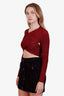 Hermès Burgundy Glitter Wrap Bolero Size 38