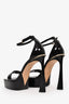 Victoria Beckham Black Patent Leather Platform Heeled Sandals Size 38.5