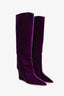 Jimmy Choo Purple Velvet 'Blake 85' Knee-High Boots Size 41