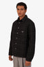 Prada 2024 Grey Triangle Logo Button Up Puffer Coat Size S