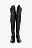Versace Black Leather Texano Knee High Boots Size 39