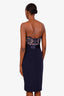Wayne Clark Navy Lace Embroidered Strapless Midi Dress Size 8