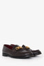 Valentino Brown/Gold Leather Vlogo Loafers Size 39