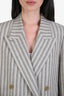 Acne Studios White/Grey Wool Striped Blazer Size 38