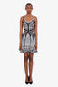 Diane von Furstenberg Black/White Zebra Print Knit Mini Dress Estimated Size XS