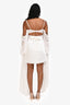For Love & Lemons White Sheer Sleeve Mini Dress Size S