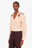 Self-Portrait Brown Cotton Wool Cut Out Sweater Size L