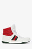 Gucci White Leather 'New Praga Karibu' High Top Sneakers Size 10 Mens