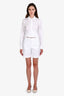Hermès White Cotton High Waisted Shorts Size 34
