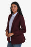 Theory Burgundy Wool Cashmere Pleated Coat Size 00