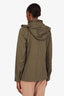 Loro Piana Green Nylon Cashmere Lined Utility Jacket Size 42