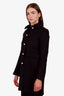 Gucci Black Wool Pearl Button Up Peacoat Size 36
