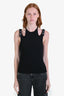 Dion Lee Black Cotton Blend Ribbed Holster Buckle Tank Top Size 8