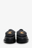 Pre-loved Chanel™ Black Leather Quilted Turnlock Logo Loafers Size 36.5