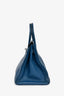 Hermès 2003 Clemence Leather Bleu de Galice Birkin 35