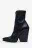 Celine Black Leather Wedge Boot Size 37