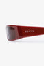 Gucci Red Thin Frame Logo Sunglasses