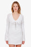Alexis White Crochet V-Neck Mini Dress Size XS